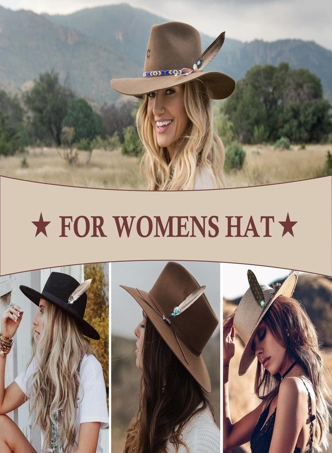 MAOFENG 3PCS Hat Natural Feathers Assorted Turquoise Hat Feathers for DIY Craft Fedora Cowboy Oktoberfest Trilby Hats Holiday Party Accessories Decorations - Image 5