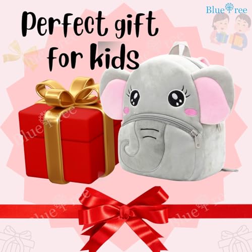 blue tree Cute Kids Backpack Toddler Bag Plush Animal Cartoon Mini Travel Bag for Baby Girl Boy 1-6 Years (BABY- ELEPHANT) - Image 5