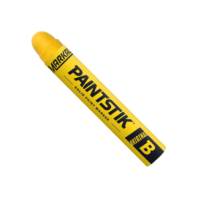 Markal 80221 B Paintstik Solid Paint Ambient Surface Marker, Yellow, 11/16" x 4-3/4" (Pack of 12) - Image 4