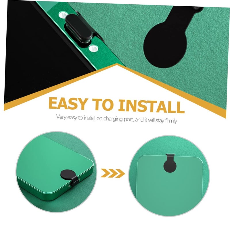 2Pcs Dust Plugs For Charging Port Black Prevent Dust Fluff Easy Install - Image 5