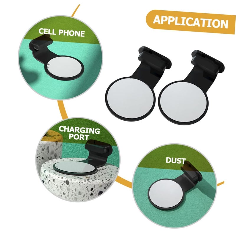 2Pcs Dust Plugs For Charging Port Black Prevent Dust Fluff Easy Install - Image 4