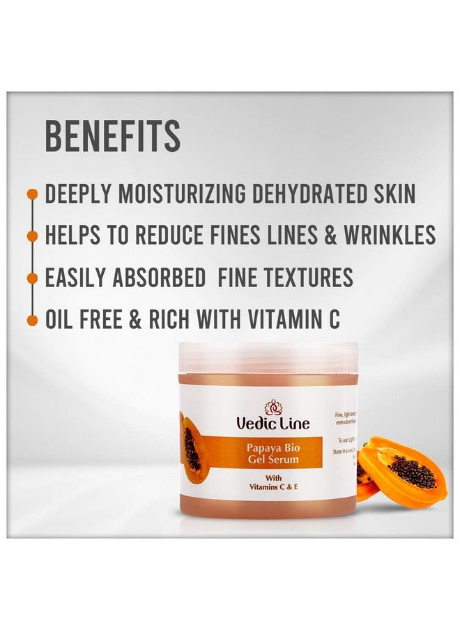 Vedic Line - Vedicline Papaya Bio Gel Serum, With Vitamin E And C, Reduce Fine Lines, Wrinkles & Dark Circles With Papaya Extract For Soft And Supple Skin, 100Ml - Image 1
