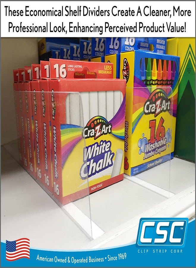 Clip Strip Shelf Dividers for Retail Stores - Clear Adhesive Mount 3" H x 13-9/16" L Corp., 20 mil Crystal Clear PVC, Retail Shelf Separator, Item SD-3014, Pack of 50 - Image 4