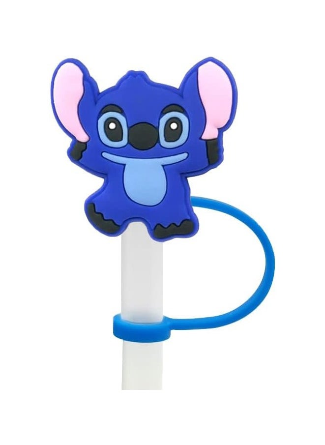 Generic - 8Pcs/Set Straw Covers Cap for Stanley Cup 30&40 Oz,Lilo & Stitch Silicone Straw Topper,with Handle 10mm 0.4in Dust-Proof Reusable Straw Tips Lids(Lilo & Stitch①) - Image 1