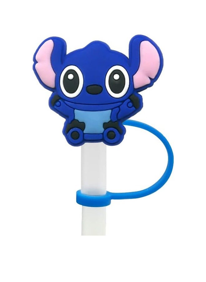 Generic - 8Pcs/Set Straw Covers Cap for Stanley Cup 30&40 Oz,Lilo & Stitch Silicone Straw Topper,with Handle 10mm 0.4in Dust-Proof Reusable Straw Tips Lids(Lilo & Stitch①) - Image 1