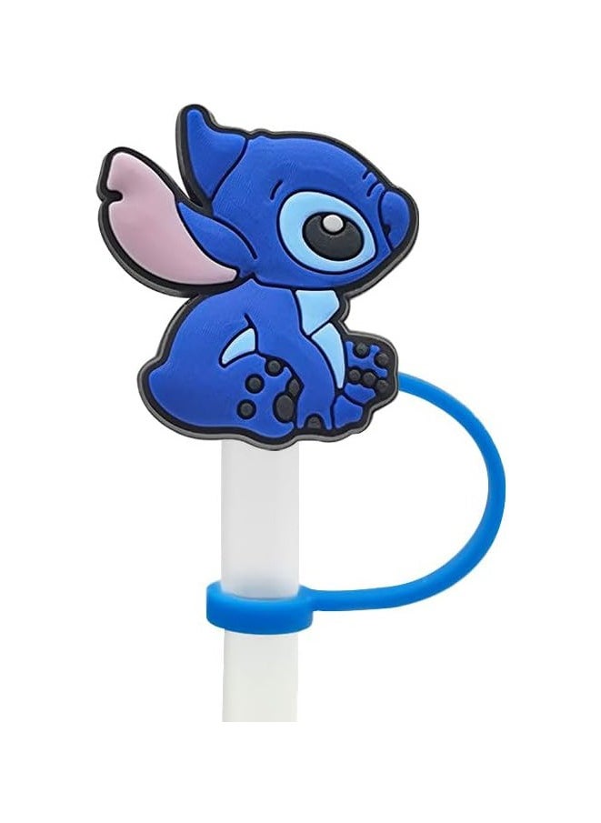 Generic - 8Pcs/Set Straw Covers Cap for Stanley Cup 30&40 Oz,Lilo & Stitch Silicone Straw Topper,with Handle 10mm 0.4in Dust-Proof Reusable Straw Tips Lids(Lilo & Stitch①) - Image 1