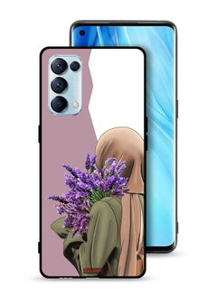 Tolwak غطاء حماية لهاتف Oppo Reno5 Pro 5G يحمل زهرة  - Image 1