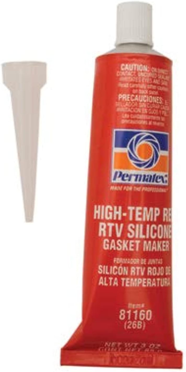 بيرماتكس PERMATEX (26BR) أحمر RTV عالي الحرارة لصنع الحشيات، صافي 85 جرام فك متكرر لا يتشوه - Image 2