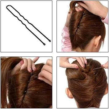 nuoshen ofoen 50 Pieces Long Hair Pins Bun Pins Styling Bobby Hair Slides Grips Clips Black - Image 5