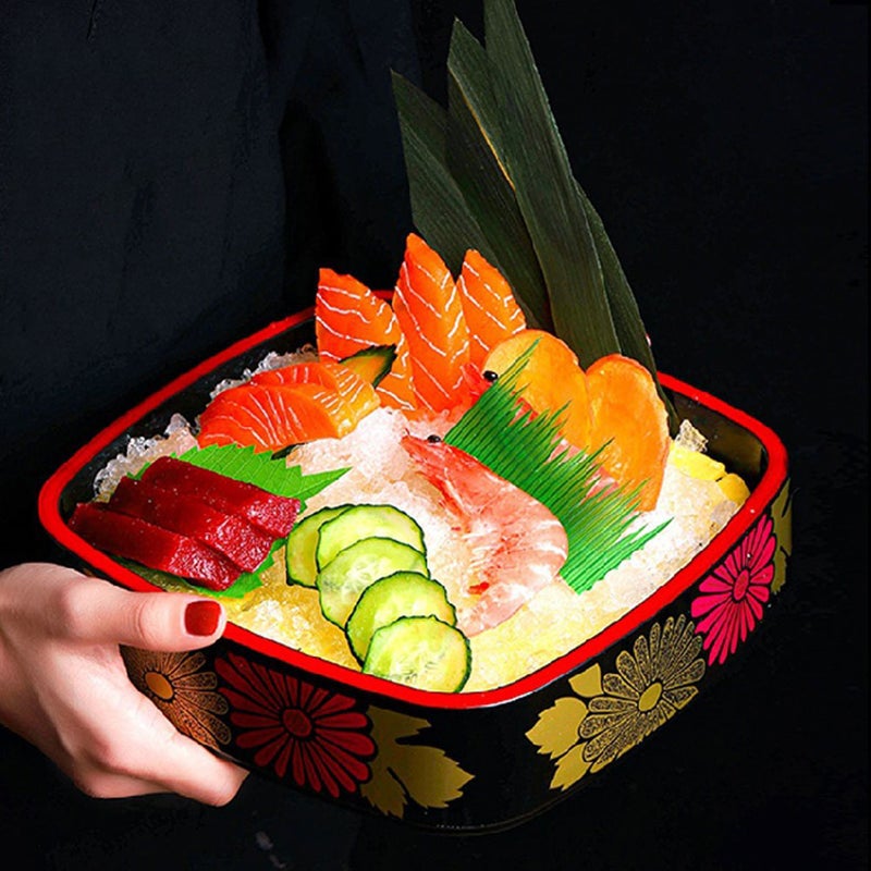 2pcs Sushi Plate Brochette Plate Sushi Tray Chrysanthemum Pattern Snack Storage Plate For Restaurant Sushi Bars - Image 3