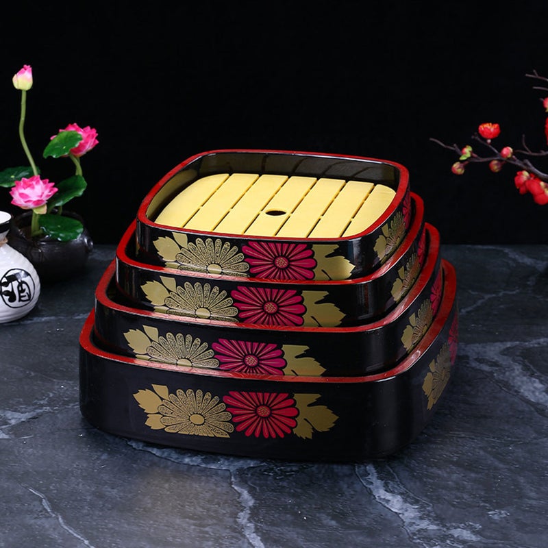 2pcs Sushi Plate Brochette Plate Sushi Tray Chrysanthemum Pattern Snack Storage Plate For Restaurant Sushi Bars - Image 2