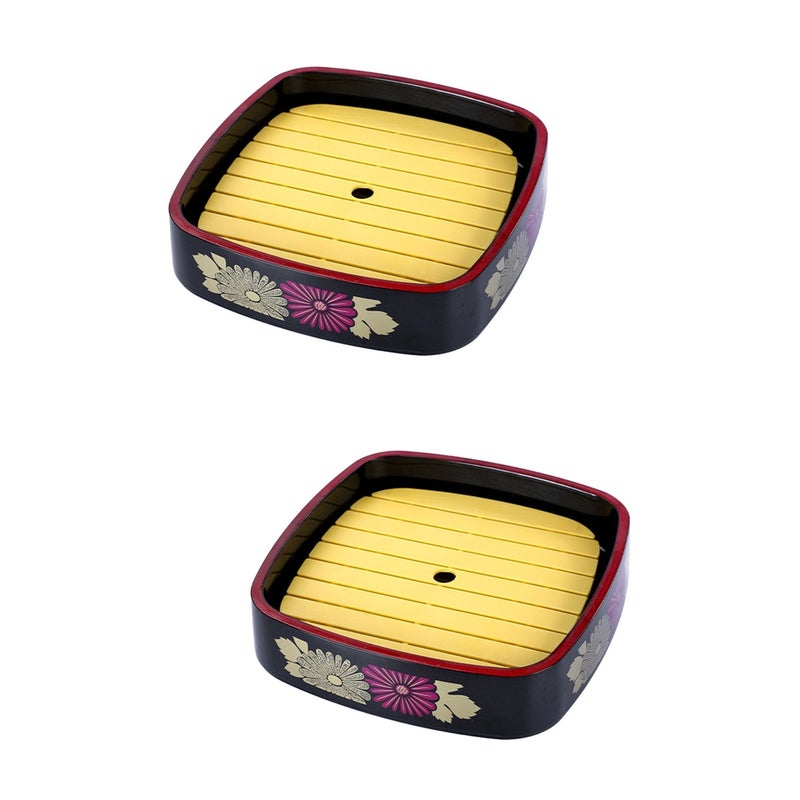 2pcs Sushi Plate Brochette Plate Sushi Tray Chrysanthemum Pattern Snack Storage Plate For Restaurant Sushi Bars - Image 1