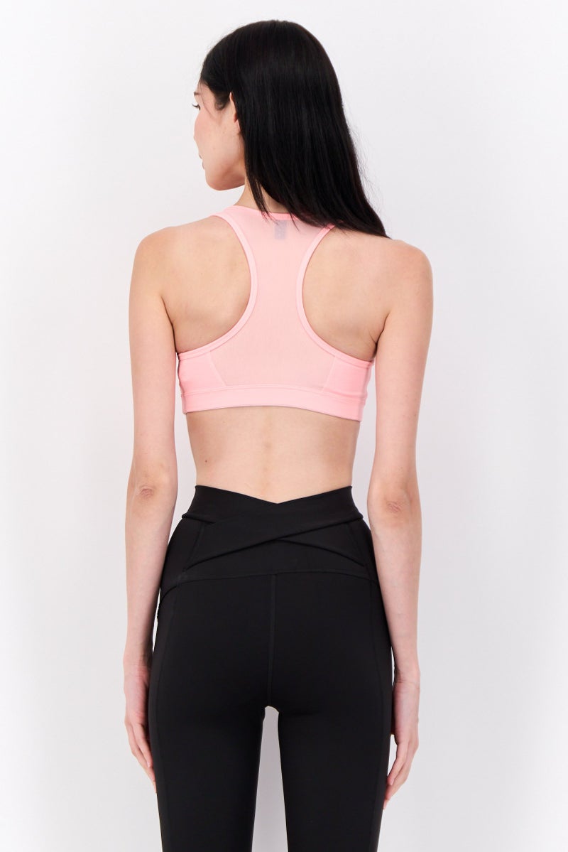 PUMA Women Brand Logo Padded Sport Bra, Pink - Image 3