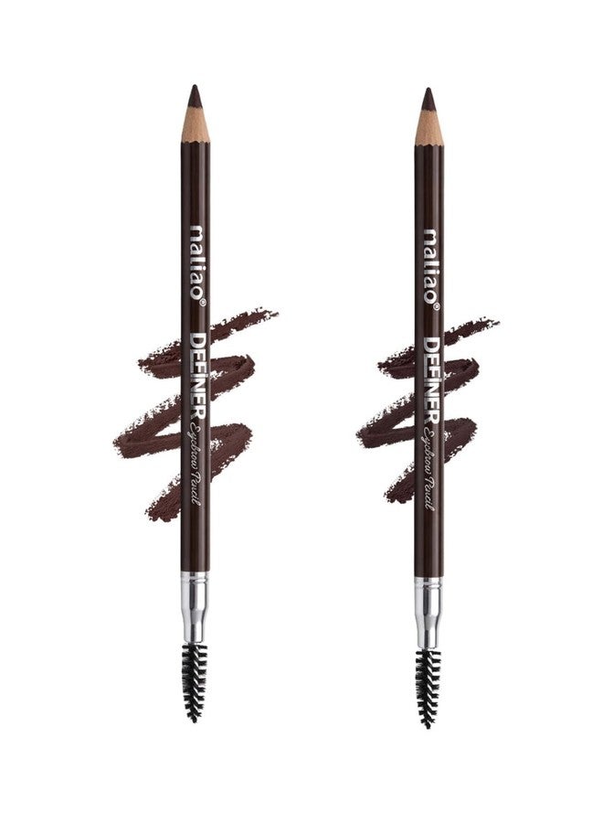 MALIAO Definer Eyebrow Pencil with Spoolie | Smooth & Creamy Texture | Buildable Color | Long-Lasting | Easy Precise Application | Bold Brown & Espresso Touch | Combo Set of 2 | 1.5 g Each - Image 1