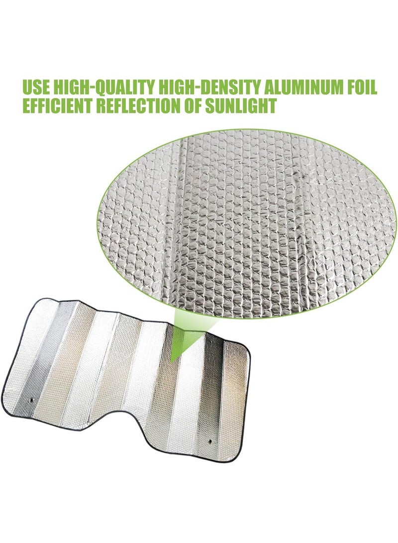 Windshield Sunshade for Car,  Double Thickened Sun Protection Insulated Bubble Cotton Sun Visor Protective Cover, UV  Heat Reflective Sunshade, for Cars, Trucks, SUVs (Silver) - Image 2