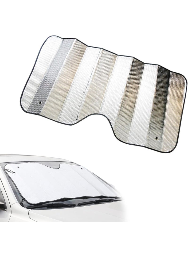 Windshield Sunshade for Car,  Double Thickened Sun Protection Insulated Bubble Cotton Sun Visor Protective Cover, UV  Heat Reflective Sunshade, for Cars, Trucks, SUVs (Silver) - Image 1