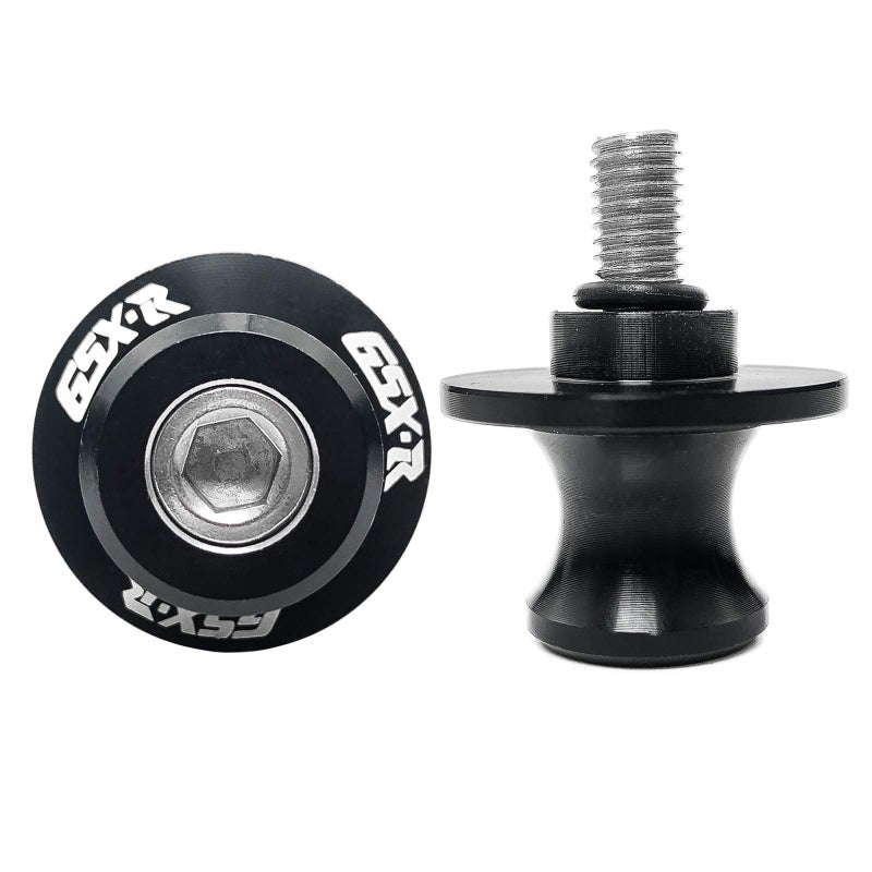 Generic YIMOTO 8MM M8 X 1.5 Motorcycle Swing arm Sliders Spools CNC Aluninum Swing Arm Stand Screws 2PCS for Suzuki GSX-R 600 GSX-R 750 GSX-R 1000 (Black)  - Image 2