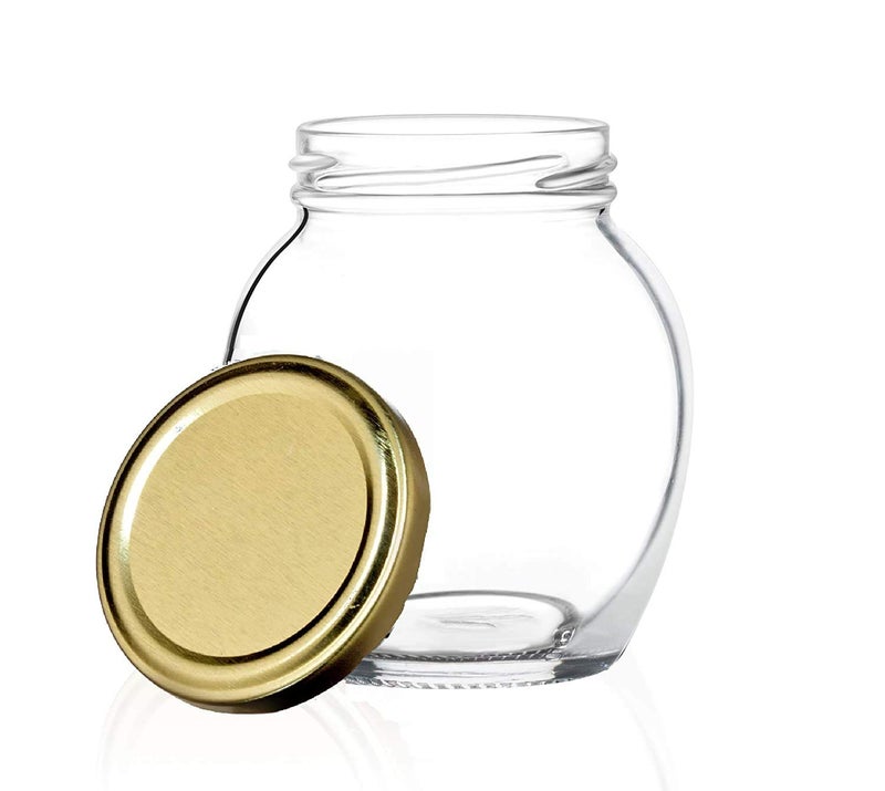 Brezzycloud Matka Shape Glass Jar and Container with Rust Proof Air Tight Lid (400ml) Set of 8 - Image 4
