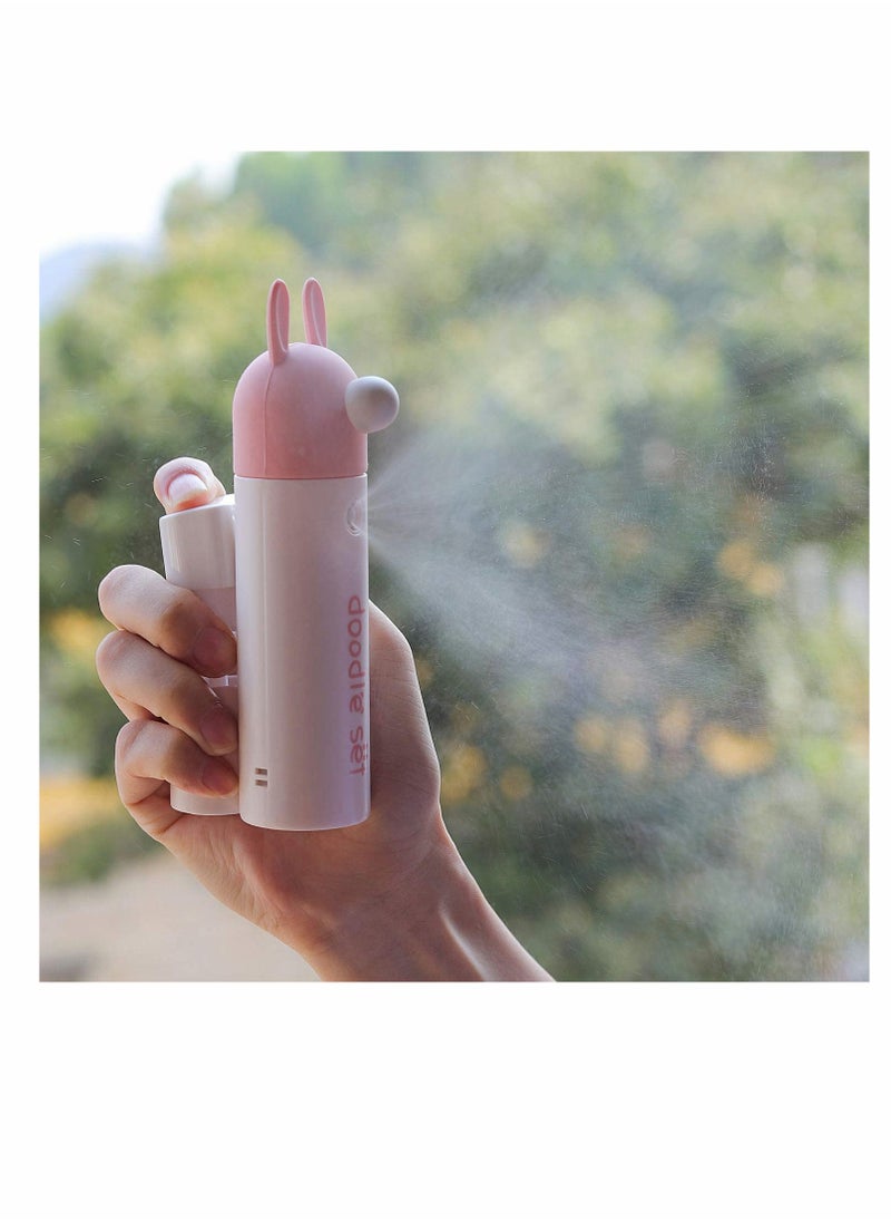 Generic Handheld Fan, Mini Fan,Portable Misting Fan, USB Rechargeable Fan. 1200mAh Battery Operated for 6 Hrs Continuous Work. (Pink)  - Image 2