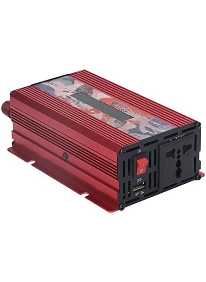 عاكس شمسي أحمر للسيارة 2000 واط من التيار المستمر 12 فولت إلى التيار المتردد 110 فولت سبيكة ألومنيوم موجة جيبية معدلة - Image 3