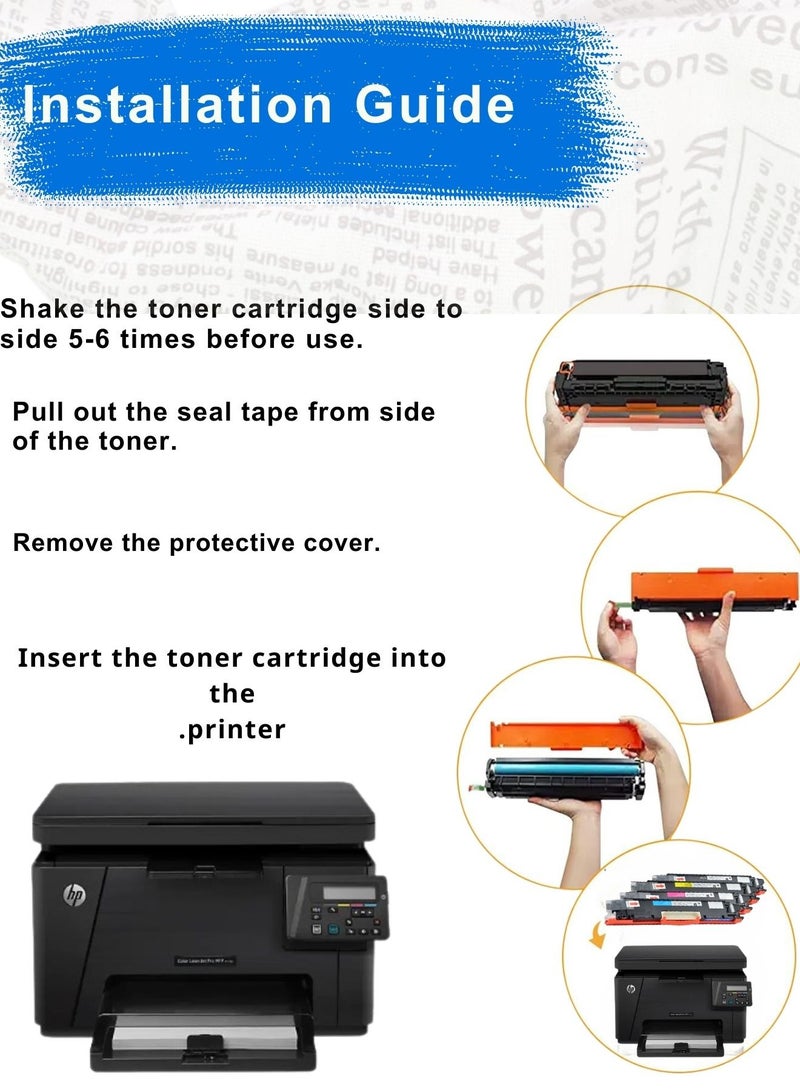 HP LaserJet Pro Color MFP M177fw toner replacement for 130A  Black, Cyan, Yellow, Magenta.  - Image 5