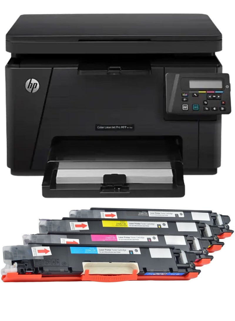 HP LaserJet Pro Color MFP M177fw toner replacement for 130A  Black, Cyan, Yellow, Magenta.  - Image 1