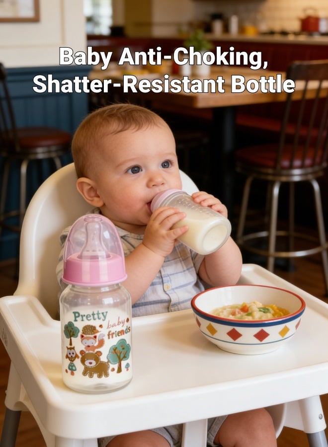 125ml Newborn Baby Bottle, Anti-Choke & Leak-Proof Large Capacity PP Bottle, BPA-Free Food-Grade, Shatterproof for Milk, Water, Juice & Medicine - Image 2