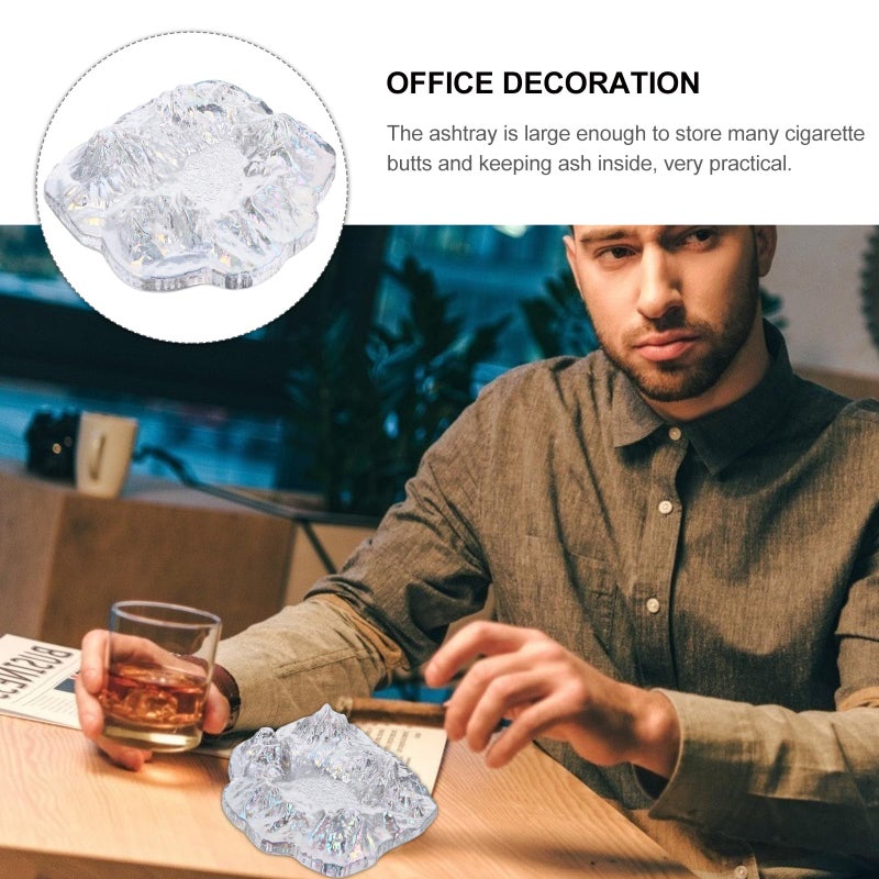 Mountain Shaped Creative Glass Ashtray Cigarette Butt Container for Home Office Desktop - Image 3