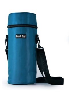 Beach Cool Sports & Soda Bottle Bag Hot & Cold Insulated High Quality Material With Adjustable Strap - 1 Liter - Blue 