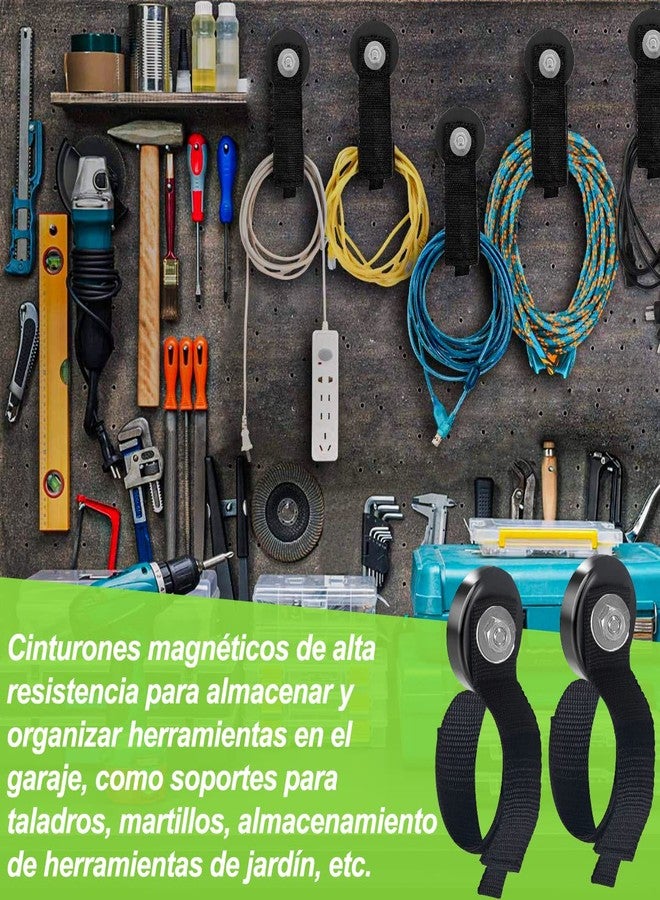 JEEJINYAN® 2 PCS Heavy Duty Magnetic Hooks, Magnetic Garage Hooks, Magnetic Tool Holder, Tool Organization Cord Strap for Cars, Garage, RV, House, Ropes - Image 4