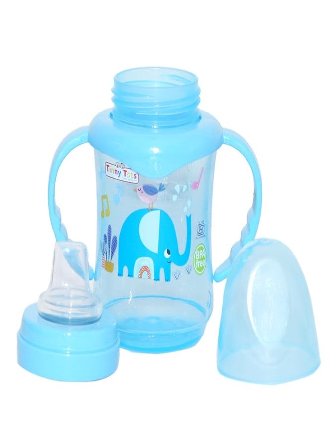 Alya Baby Feeding Sipper Unbreakable Plastic Bottle Cup/Mug Learning Sippy BPA Free with Baby Fruit Silicone Food Teether BPA Free (Blue) - Image 4