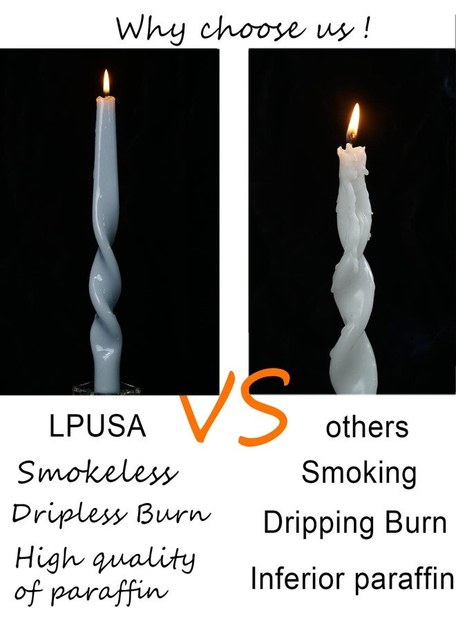 LPUSA Olive Spiral Taper Candle Tapered Candlesticks,Twisted Taper Candles for Table Decor Housewarming Gift Idea-10inch,4pcs(Olive Green-B) - Image 5