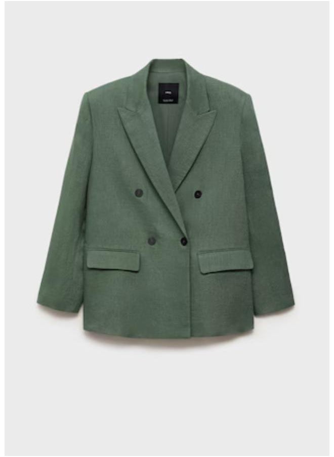 MANGO - Casual Linen Suit Jacket - Image 1