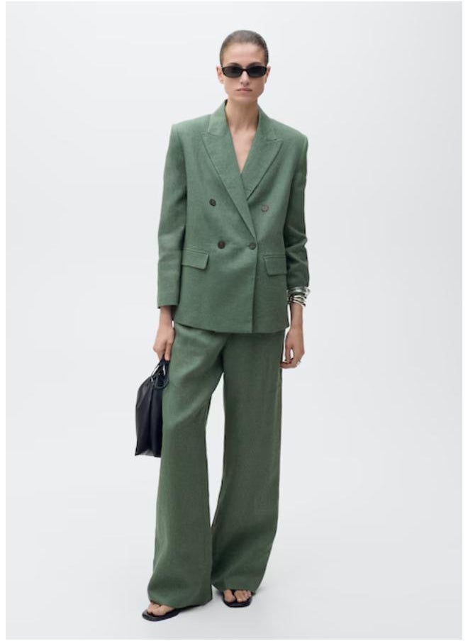 MANGO - Casual Linen Suit Jacket - Image 1