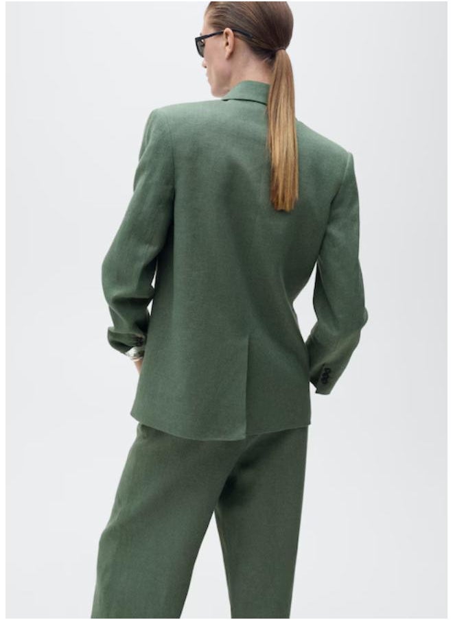 MANGO - Casual Linen Suit Jacket - Image 1