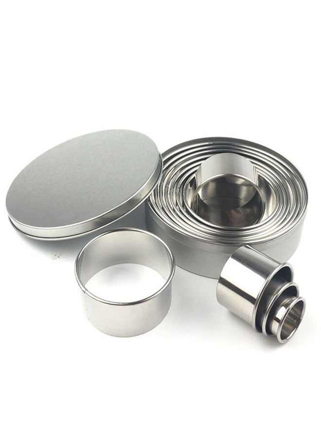 HAWAWA 12 Pieces Round Biscuit Cutters Set, Sturdy Stainless Steel Circle Round Cookie Cutters in Graduated Sizes Shape Molds for Pastries Doughs - Image 1