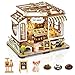FLYNOVA DIY Miniature House KitPet Shop Dollhouse Miniature Kit with LED FurnitureMini Diorama House Building Kit for Adults Teens3D Wooden Crafts Tiny House Mini Model KitHome Decor Birthday Gifts - Image 3