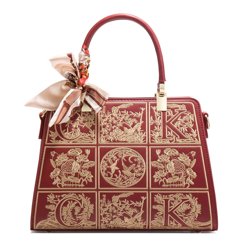 Chinese Style Embroidered Red Wedding Bag Bride Bag Handbag Women'S Large Capacity Crossbody Bag Mom Bag - Image 1