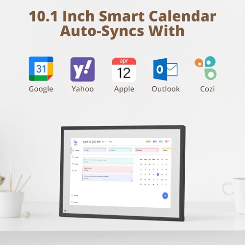 Dragon Touch 10.1 inch Digital Calendar Chore Chart – Interactive Touchscreen, Smart Family Planner, Hearth Display Desk Digital Calendar Seamless Scheduling Black - Image 2