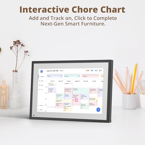 Dragon Touch 10.1 inch Digital Calendar Chore Chart – Interactive Touchscreen, Smart Family Planner, Hearth Display Desk Digital Calendar Seamless Scheduling Black - Image 3
