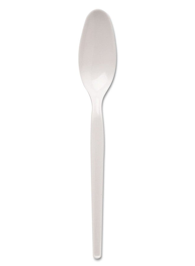 Georgia-Pacific Dixie 5.88" Medium-Weight Polystyrene Plastic Teaspoon by GP PRO (Georgia-Pacific), White, TM217, (Case of 1,000), 1 Box/Case - Image 1