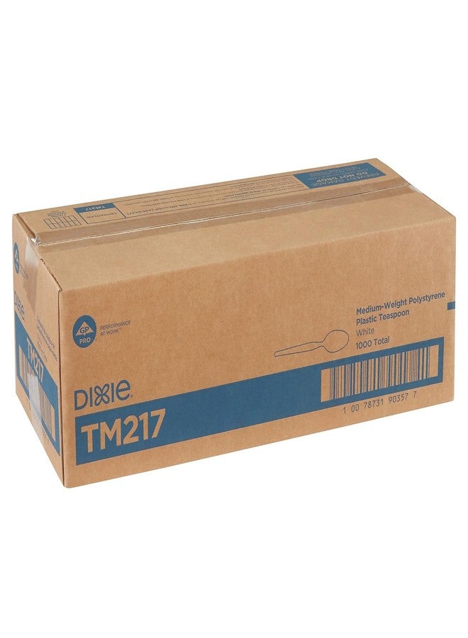 Georgia-Pacific Dixie 5.88" Medium-Weight Polystyrene Plastic Teaspoon by GP PRO (Georgia-Pacific), White, TM217, (Case of 1,000), 1 Box/Case - Image 2