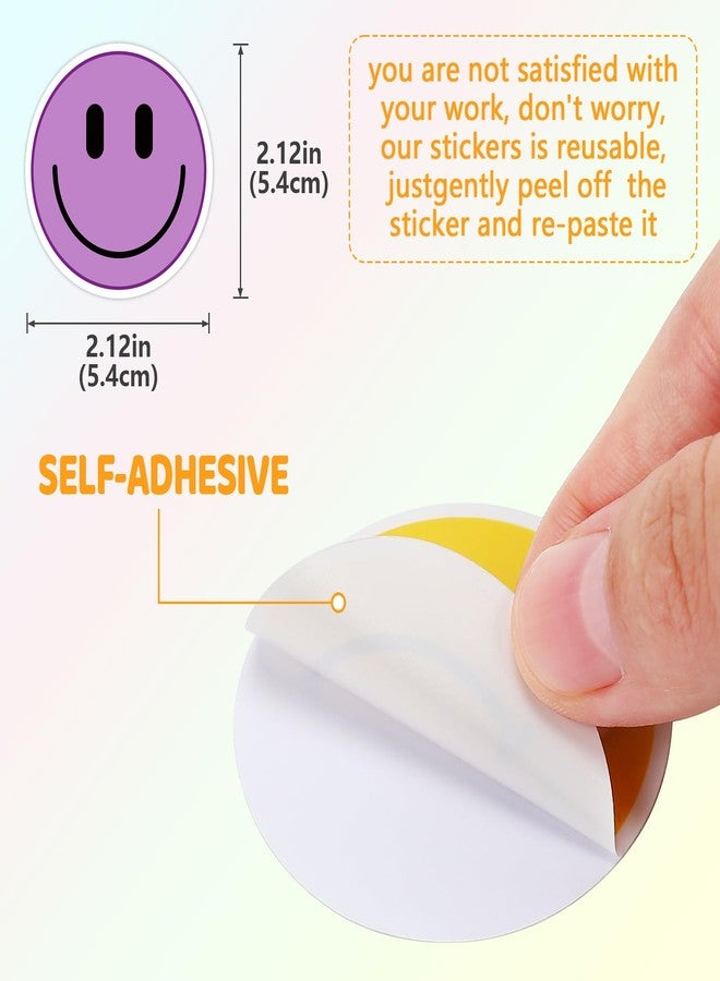 Wercokt 50PCS Smiling Face Stickers, Cute Water Bottle Stickers for Kids, for Teaching Rewards, Notebooks, Stationery, Luggage, Cartoon PVC Happy Sticker - Image 4