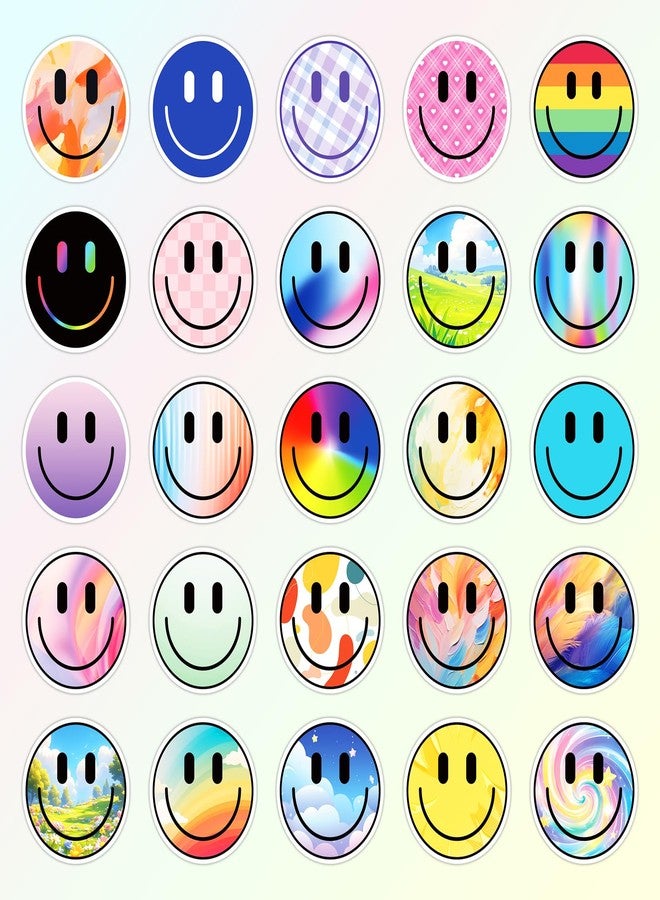 Wercokt 50PCS Smiling Face Stickers, Cute Water Bottle Stickers for Kids, for Teaching Rewards, Notebooks, Stationery, Luggage, Cartoon PVC Happy Sticker - Image 2