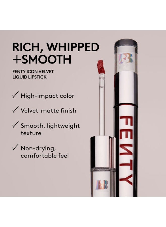 فنتي بيوتي Fenty Beauty Icon Velvet Liquid Lipstick fiya proof 5.5g - Image 4