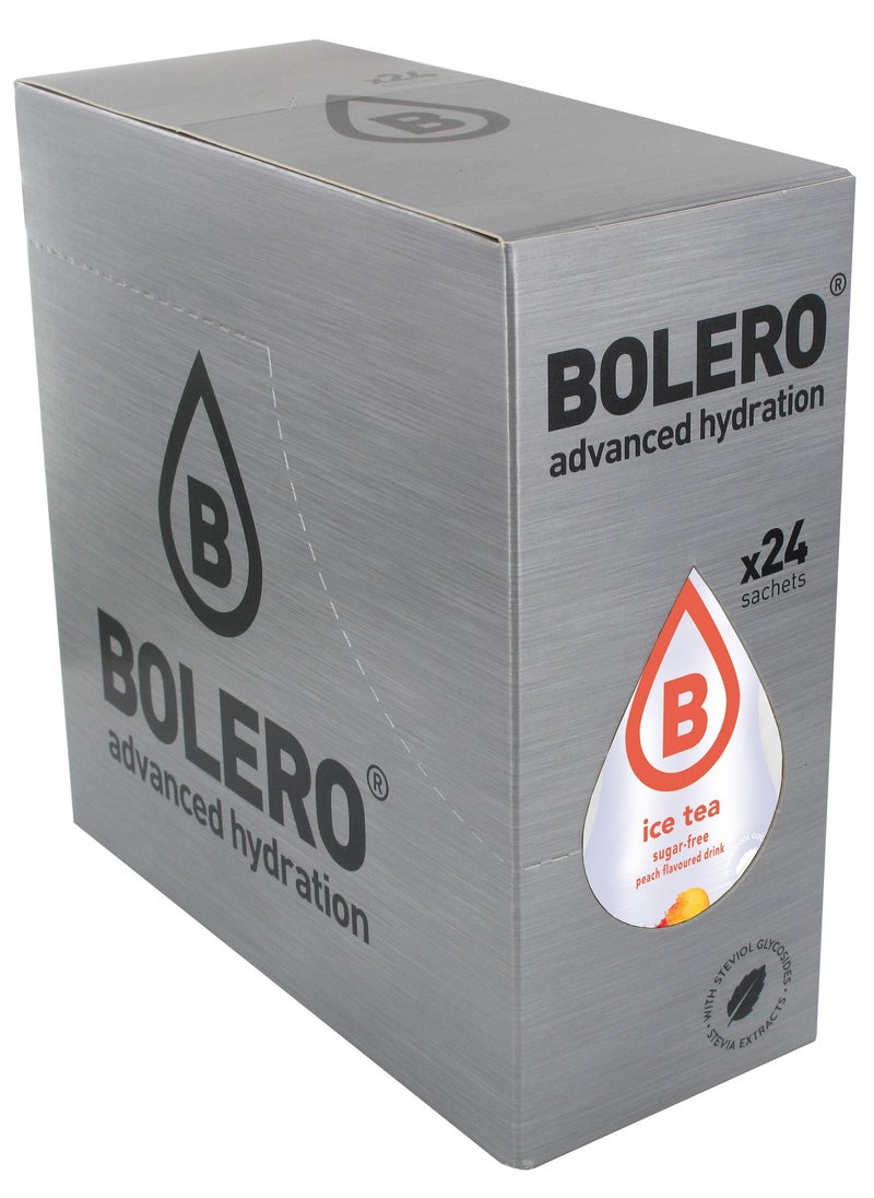 bolero Bolero Advanced Hydration Drink Packets Classic Sachets, Sugar-Free Water Flavoring Packets, Calorie-Free Powder Drink 24 sachets Ice Tea Peach 