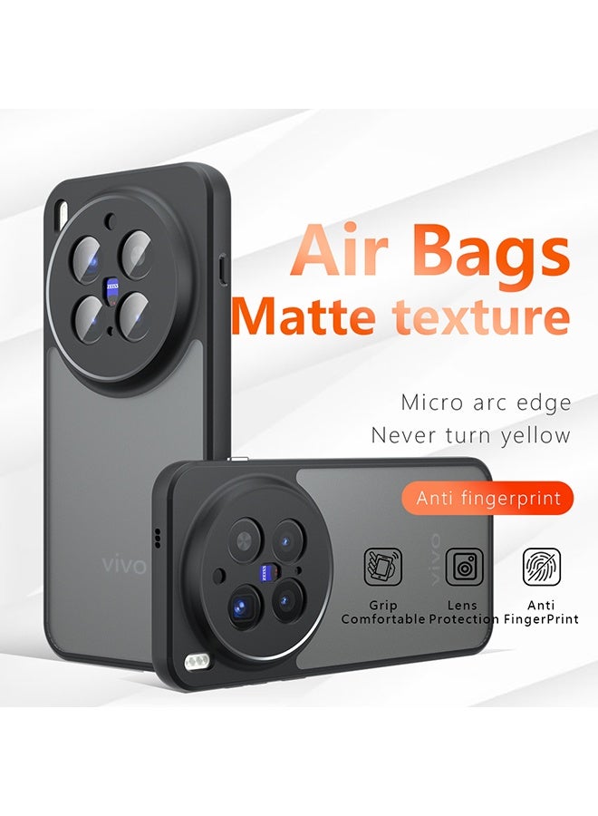 قضية لفيفو X300 برو 5G ، غطاء هاتف رقيق واقي للظهر الشفاف ، مكافحة بصمات الأصابع ، حماية ضد السقوط ، قضية مقاومة للصدمات لفيفو X300 برو 5G (أسود) - Image 1