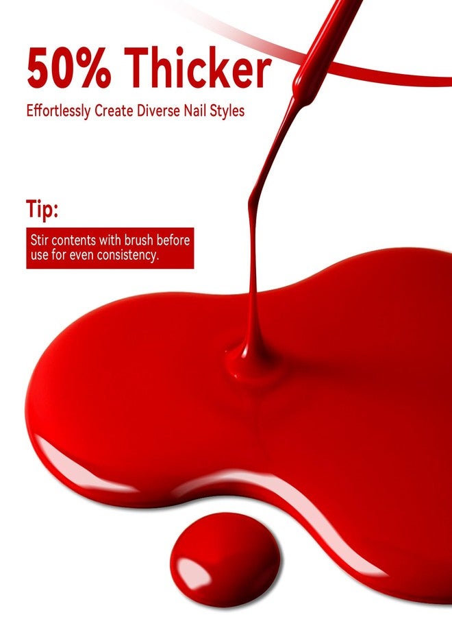 MAYCHAO Red Swirl Gel Liner Nail Art Polish, 8ml Classic Blood Red Gel Color Built-in Thin Brush, UV Light Cure for French Nail Tips DIY Manicure at Home Salon - Image 2