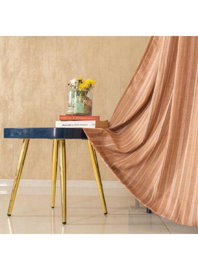 Urban Space Aari Collection Weaved Sheer Curtains for Door 7 feet Long, 40-50% Light Filtering Curtains with Eyelets and TieBack, Set of 2 Decorative Curtains for Living Room (Muddy Pink, 7 feet) - Image 1