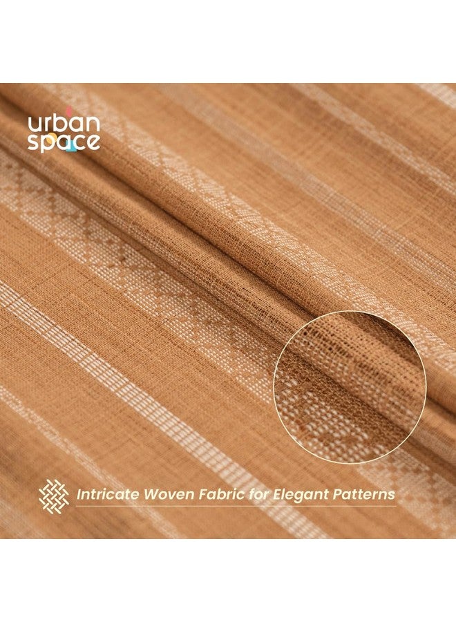 Urban Space Aari Collection Weaved Sheer Curtains for Door 7 feet Long, 40-50% Light Filtering Curtains with Eyelets and TieBack, Set of 2 Decorative Curtains for Living Room (Muddy Pink, 7 feet) - Image 2